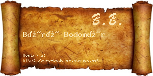 Báró Bodomér névjegykártya